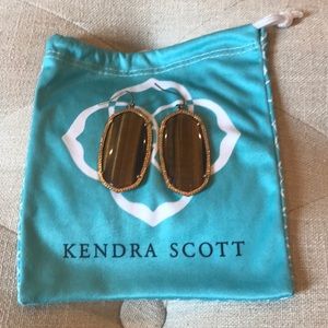 Gold and brown large Kendra Scott earrings